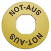 NOT-AUS60, plastový štítek gravírovaný, žlutý, průměr 60mm, TECHNOLINE
